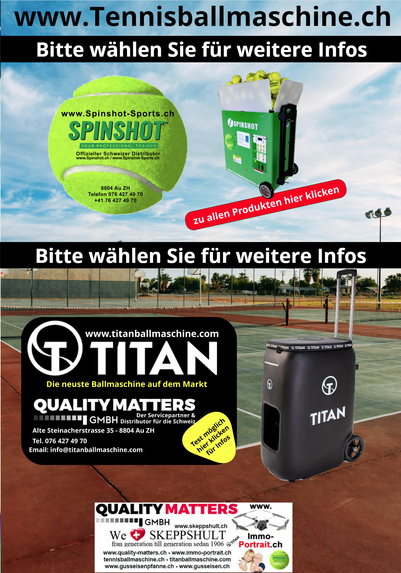 Spinshot Tennisballmaschine Spinshot Tennisballmaschine