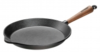 Frying pan cast iron Ø 28 cm - Walnut handle & counter handle Skeppshult Can be used for all types of stoves, including induction.