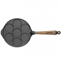 Pancake pan cast iron for 7 small pancakes with walnut handle Ø 23cm Skeppshult