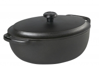 Casserole ovale en fonte de 4 litres - couvercle en fonte Skeppshult