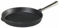 Gusseisen Grillpfanne Ø 25 cm -Edelstahlgriff & Gegengriff Skeppshult