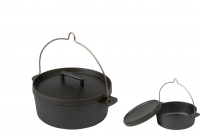 Fältugn - Scandinavian Dutch Oven 5.5 liters Skeppshult. The lid can be used as a pan/frying surface.