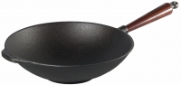 Wok Ø 30cm 3,5 l en fonte avec manche en bois de hêtre Skeppshult 0865T