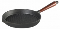 Cast iron Grill pan Ø 25 cm with wooden handle beech Skeppshult
