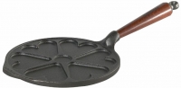 Cast iron Heart pancake pan Ø 22 cm. Swedish beech wood handle Skeppshult 0038T