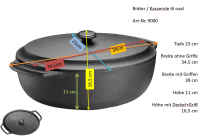 casserole ovale en fonte avec couvercle en fonte 6 L Skeppshult